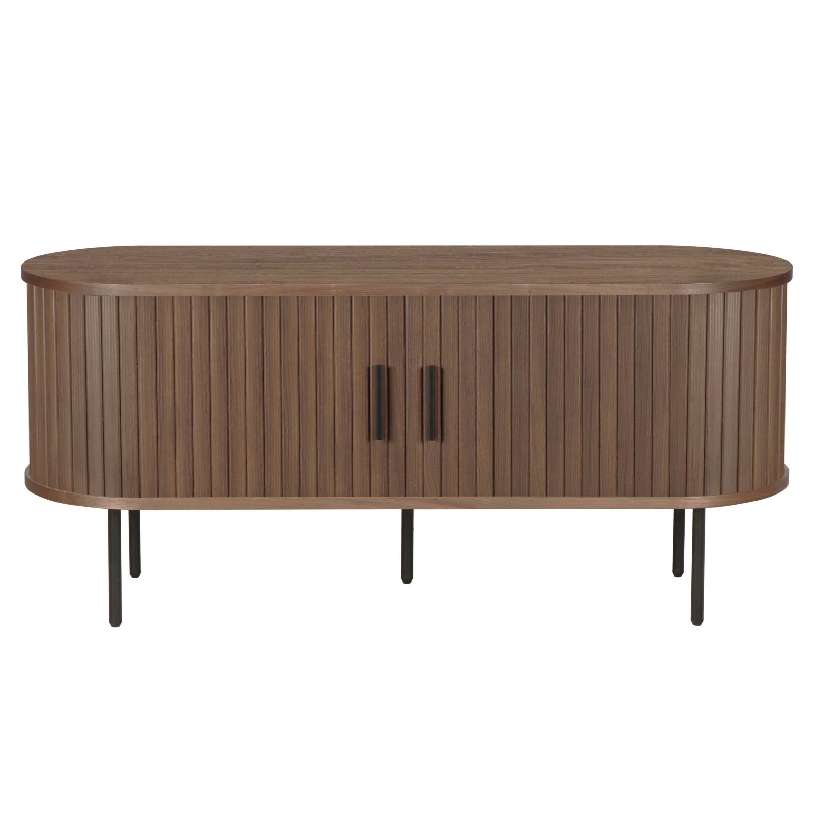 Meuble TV en MDF décor mélaminé et acier 120 cm