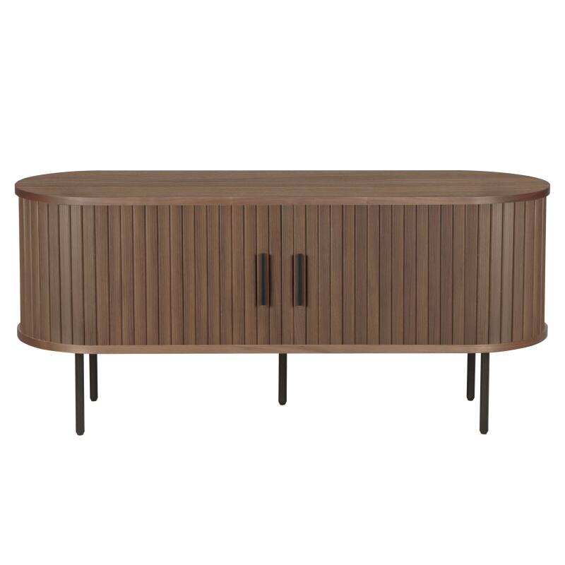 Meuble TV en MDF décor mélaminé et acier 120 cm (2/6)