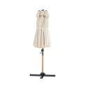 Parasol déporté 3 têtes (4,5 x 2,65 m) avec mât rotatif 360° effet bois et housse de protection