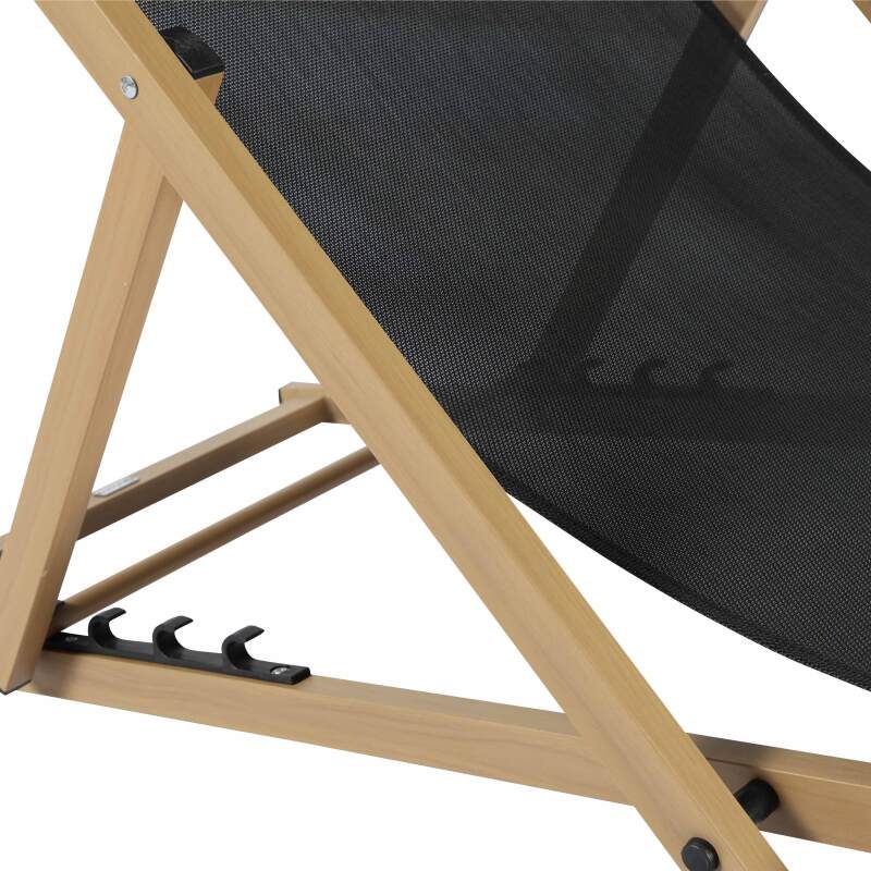 Lot de 2 chiliennes en aluminium inclinables 4 positions