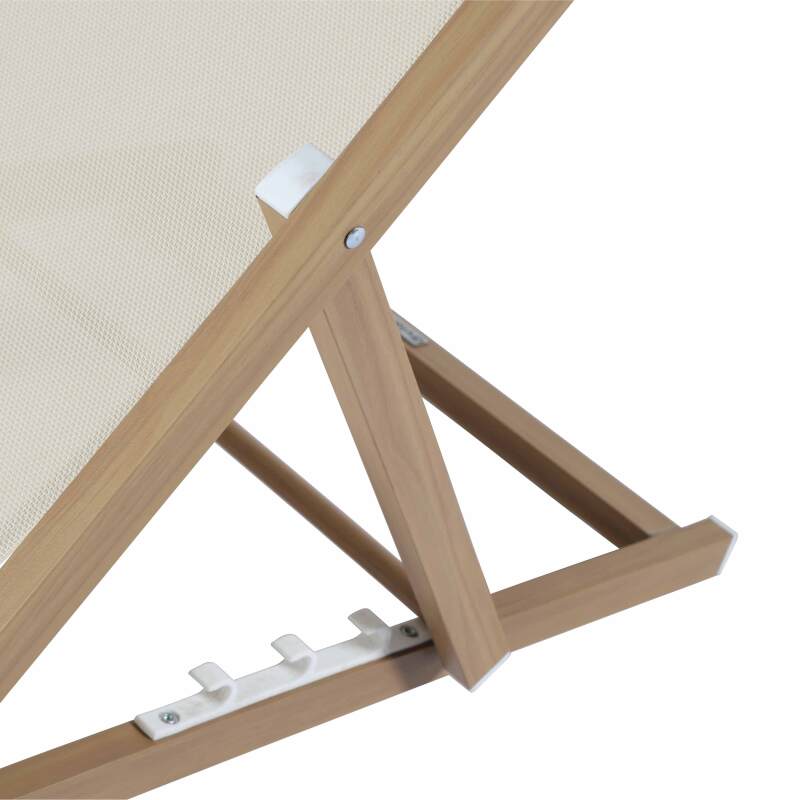 Lot de 2 chiliennes en aluminium inclinables 4 positions