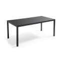 Table de jardin rectangulaire 182 x 90 cm et 8 chaises en aluminium avec plateau en verre de sécurité