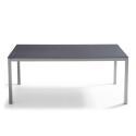 Table de jardin rectangulaire 182 x 90 cm et 8 chaises en aluminium avec plateau en verre de sécurité