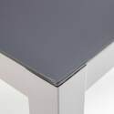 Table de jardin rectangulaire 182 x 90 cm et 8 chaises en aluminium avec plateau en verre de sécurité