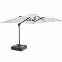 Parasol déporté rotatif 360° (4x3m) et dalle à lester sur roues 100L