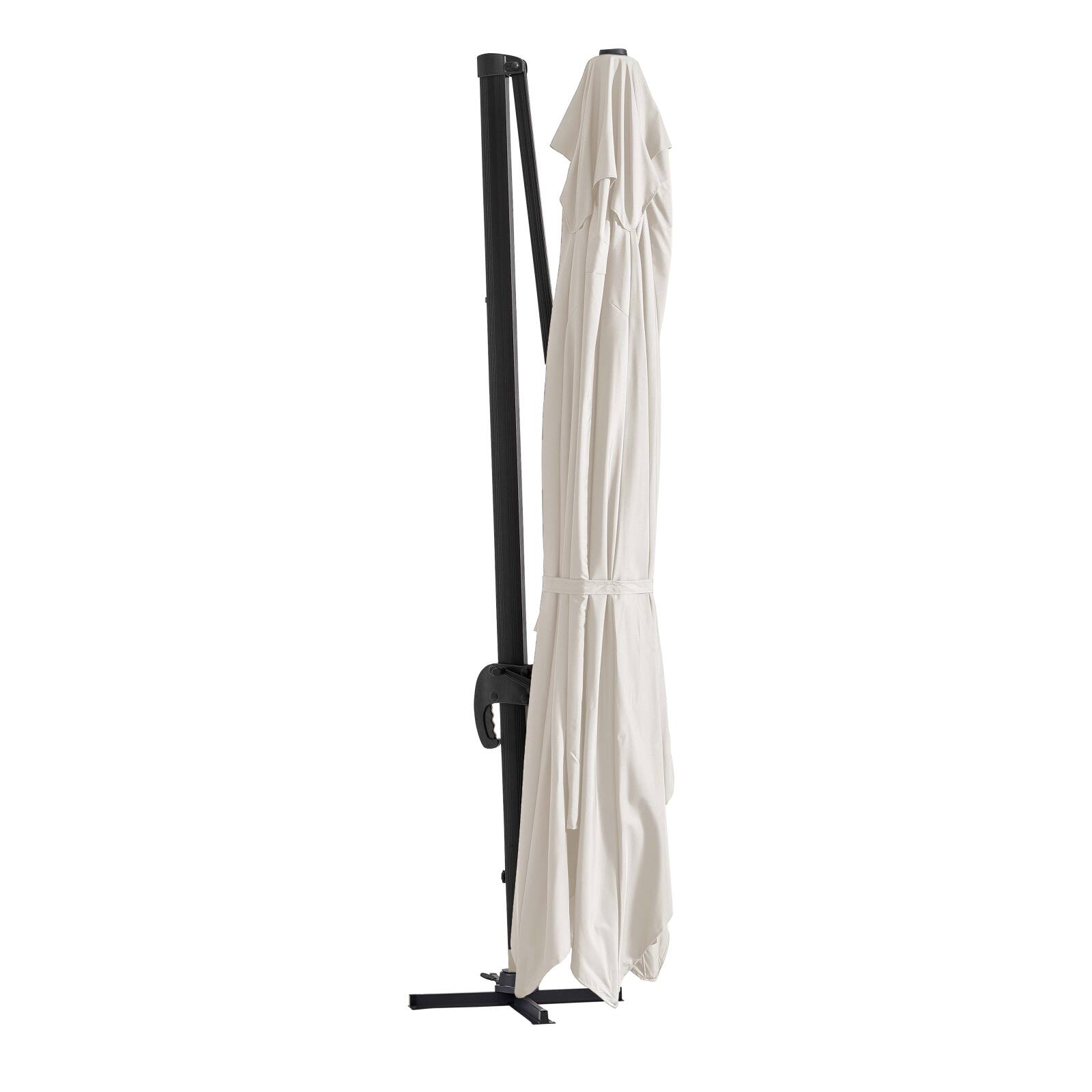 Parasol déporté rotatif 360° (4x3m) et dalle à lester sur roues 100L