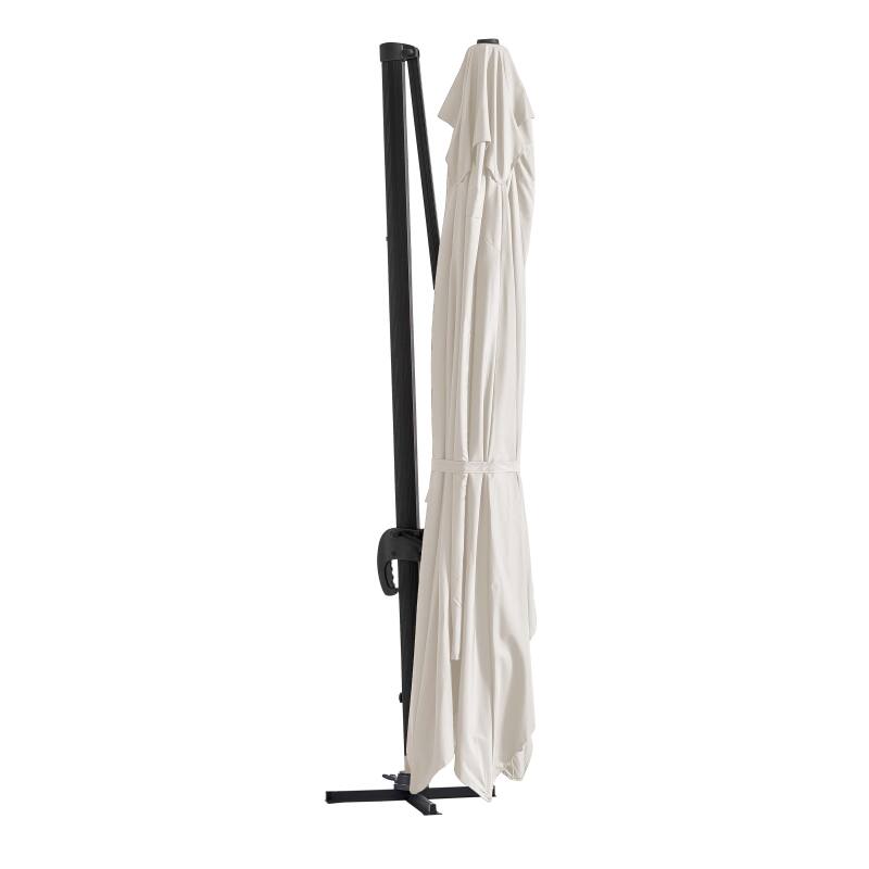 Parasol déporté rotatif 360° (4x3m) et dalle à lester sur roues 100L