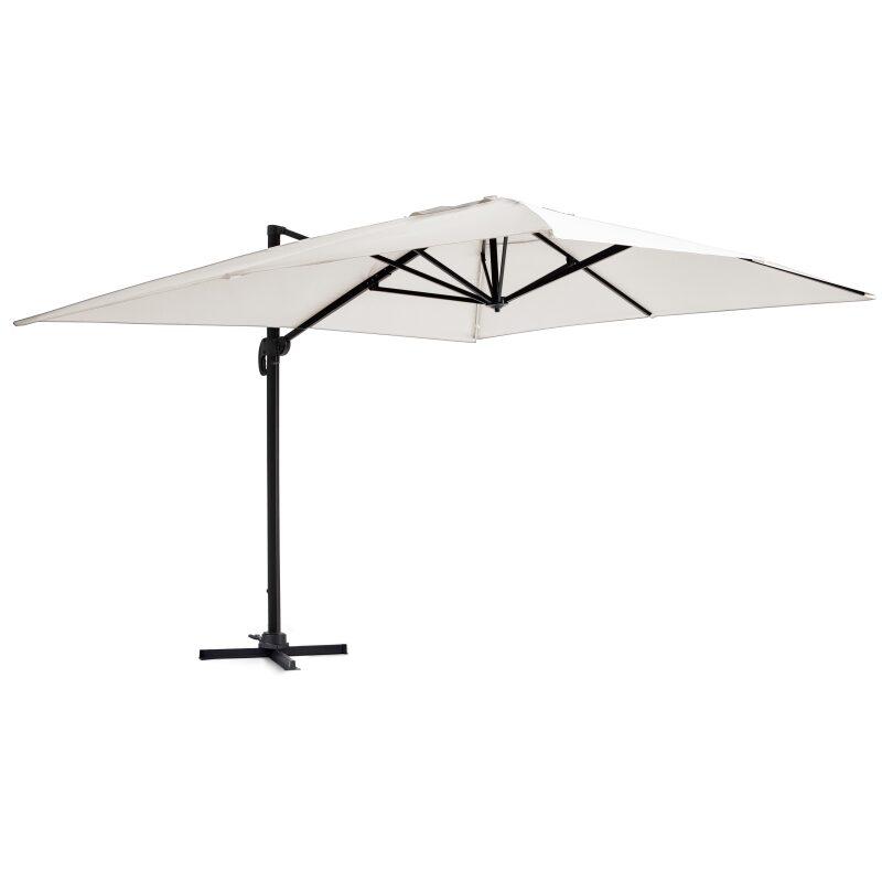 Parasol déporté rectangulaire inclinable et rotatif 360° (4 x 3m)