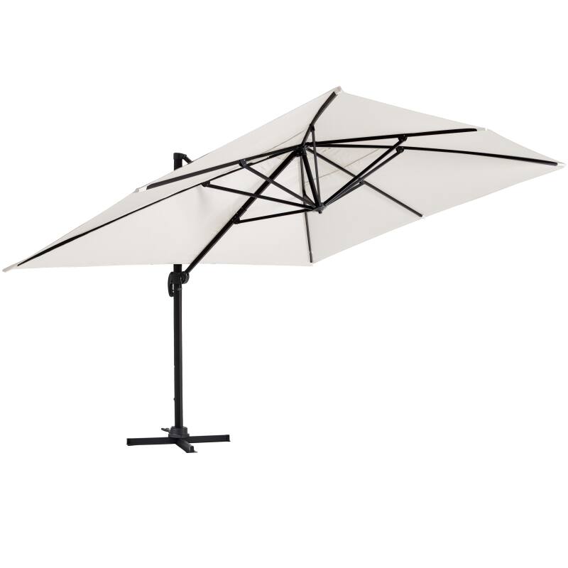 Parasol déporté rectangulaire inclinable et rotatif 360° (4 x 3m)