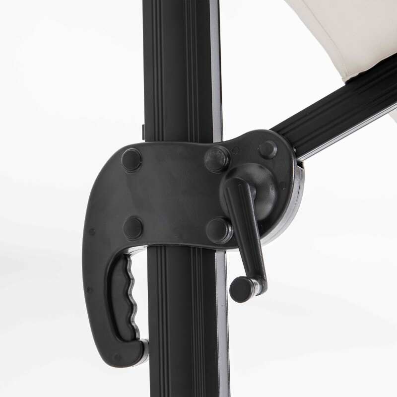 Parasol déporté rotatif 360° (4 x 3m) et 4 dalles à lester remplissables