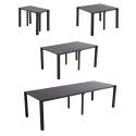 Table de jardin extensible rectangulaire (52/260 cm) et 8 chaises en aluminium