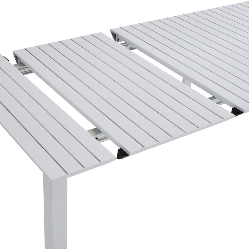Table de jardin extensible rectangulaire (52/260 cm) et 8 chaises en aluminium