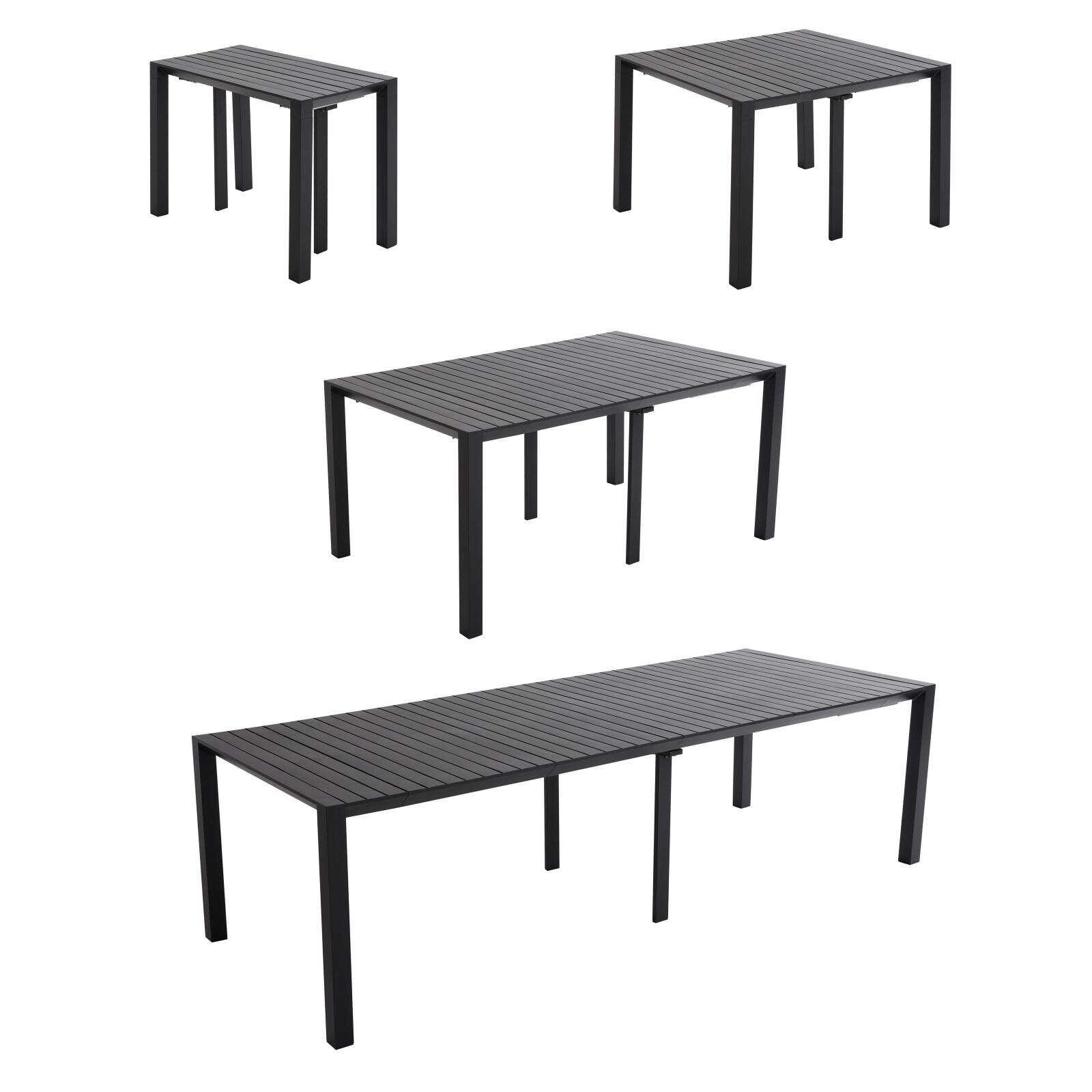 Table de jardin extensible en aluminium (52/260 x 100 x 74 cm)