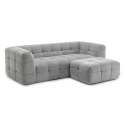 Canapé 3 places en polyester avec pouf
