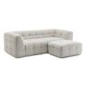 Canapé 3 places en polyester avec pouf