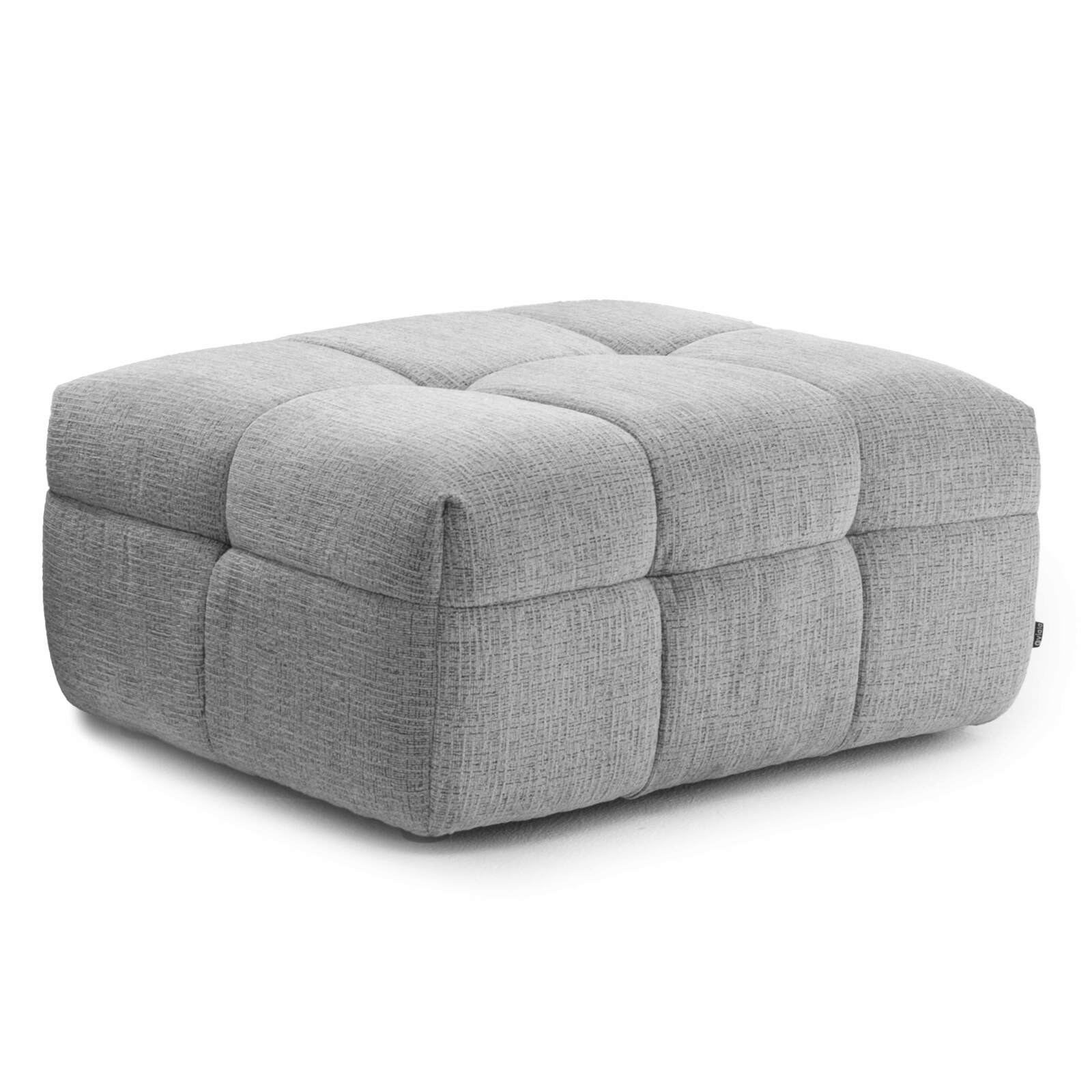 Canapé 3 places en polyester avec pouf 