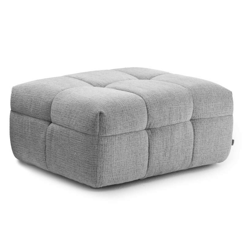 Canapé 3 places en polyester avec pouf