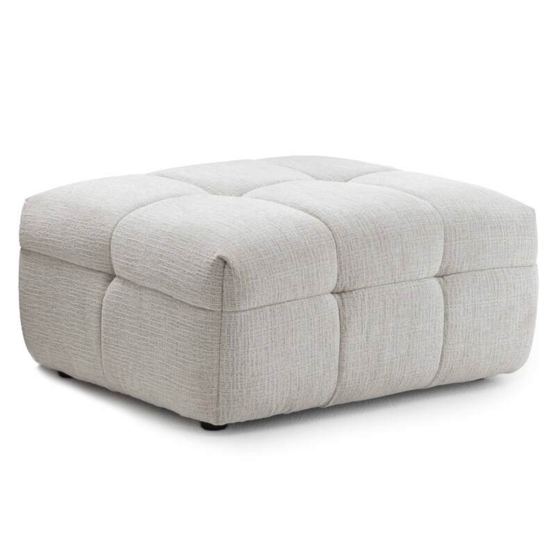 Canapé 3 places en polyester avec pouf