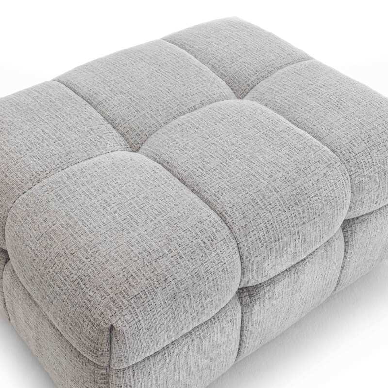 Canapé 3 places en polyester avec pouf