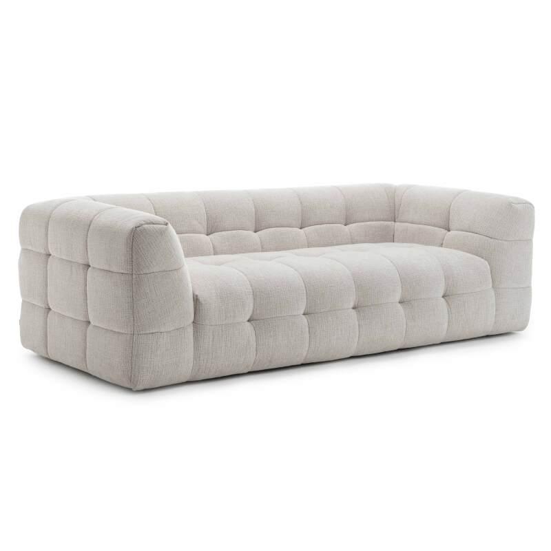 Canapé 3 places en polyester avec pouf