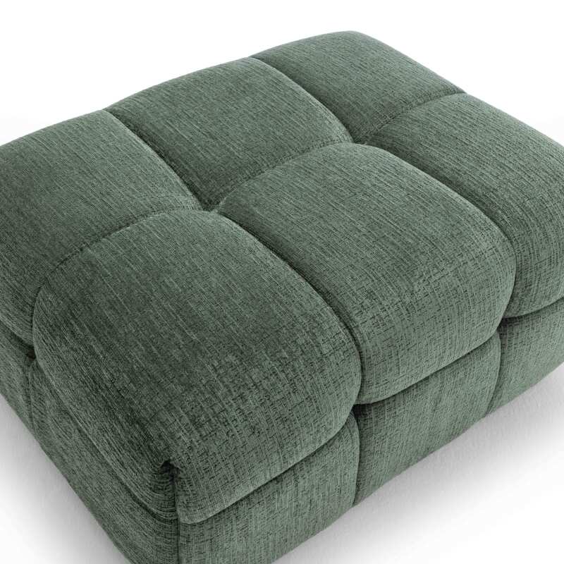 Canapé 3 places en polyester avec pouf
