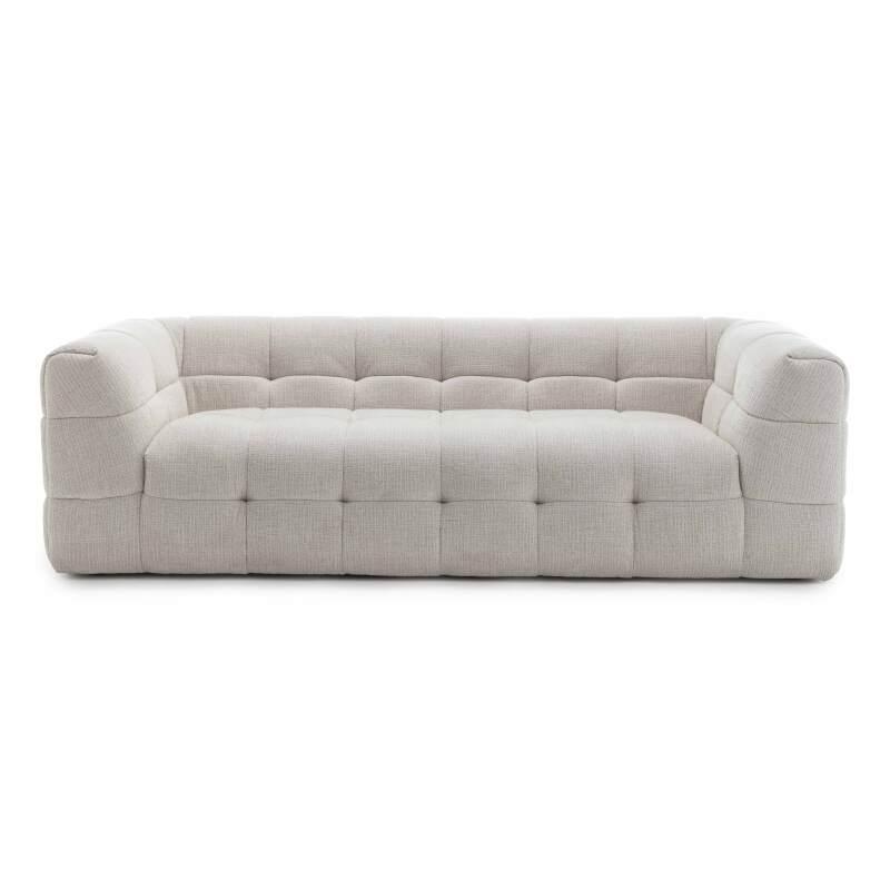 Canapé 3 places en polyester avec pouf