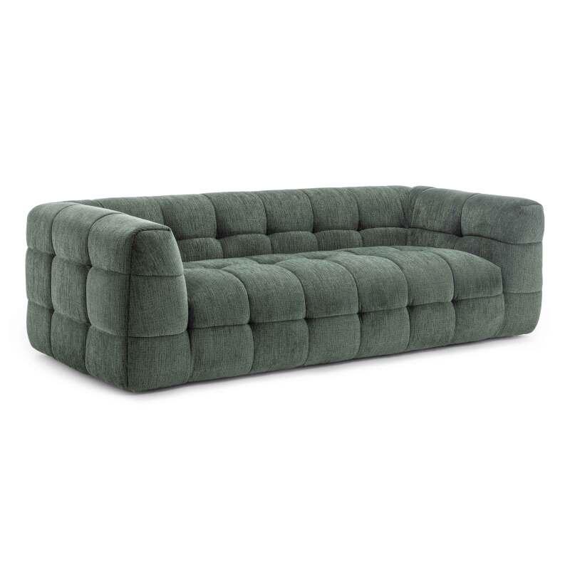 Canapé 3 places en polyester avec pouf