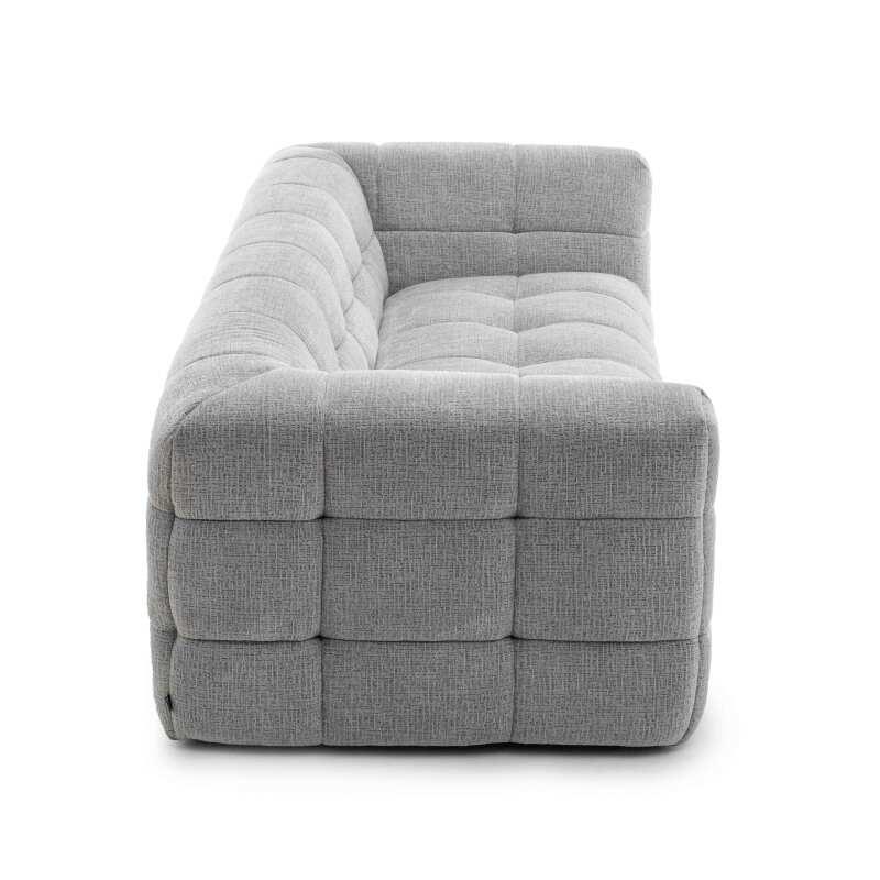 Canapé 3 places en polyester avec pouf