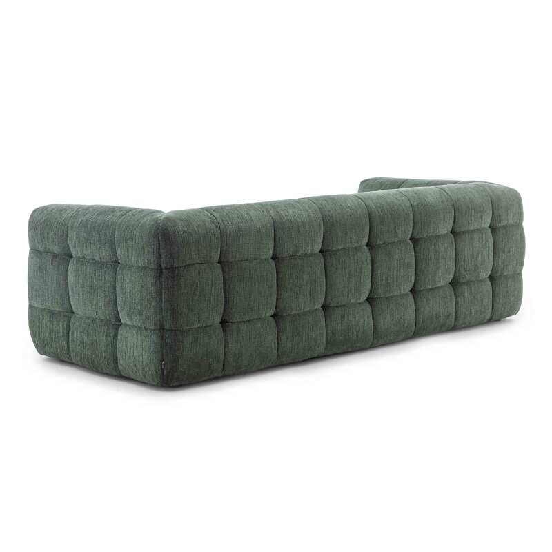 Canapé 3 places en polyester avec pouf
