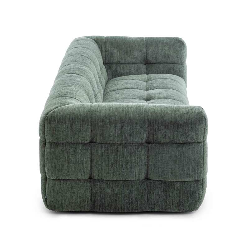 Canapé 3 places en polyester avec pouf
