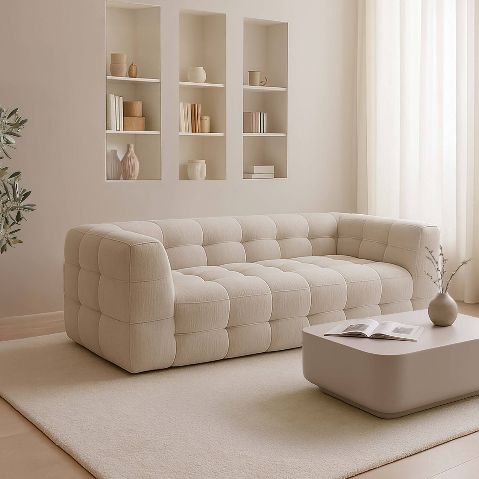 Canapé 3 places en polyester 
