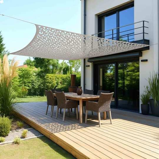 Voile d'ombrage ajourée réversible rectangulaire 3 x 4 m | Oviala