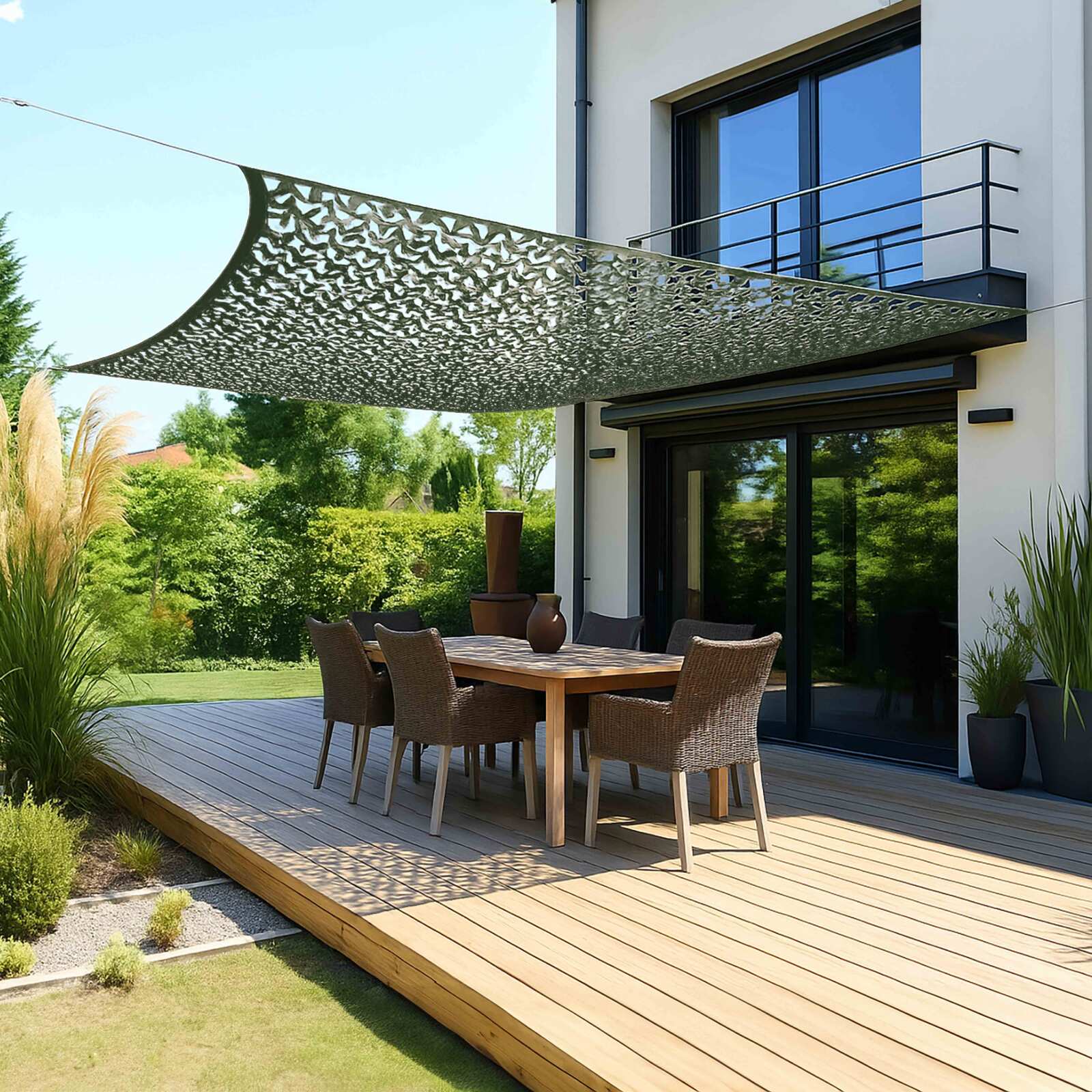 Voile d'ombrage ajourée réversible rectangulaire 3 x 4 m