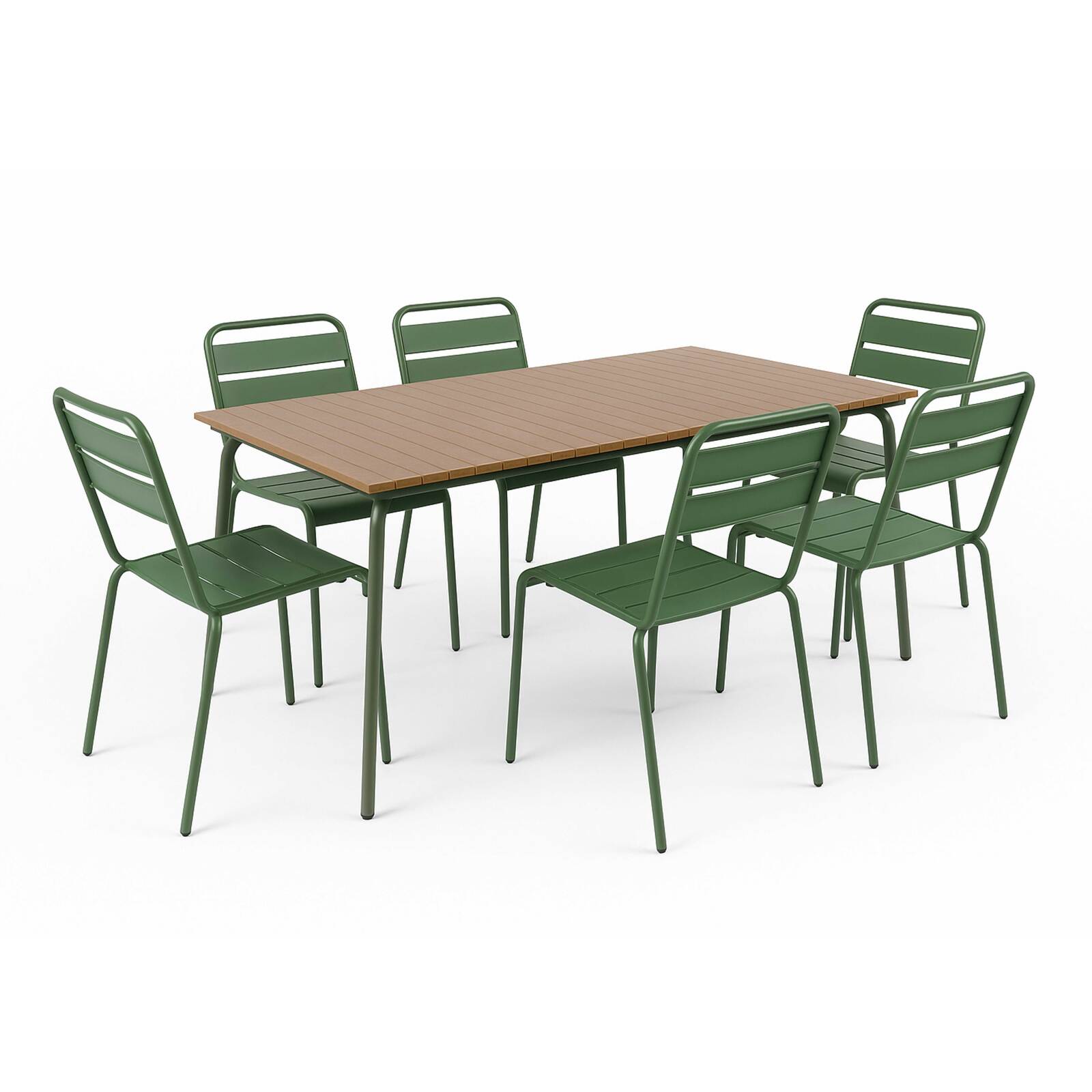 Table de jardin rectangulaire 160 x 90 cm en acier et polywood