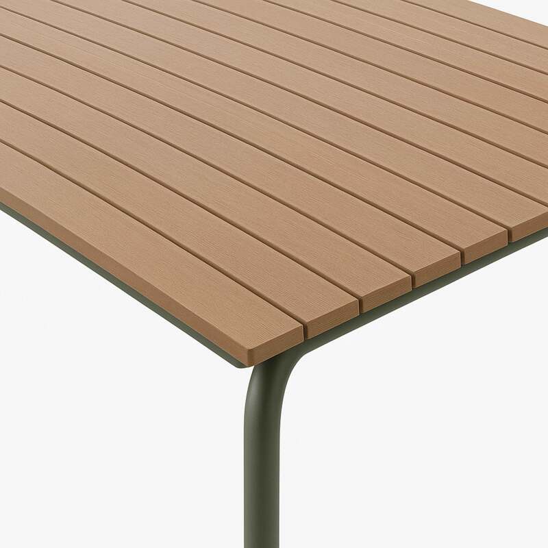 Table de jardin rectangulaire 160 x 90 cm en acier et polywood