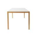 Table de jardin rectangulaire en aluminium effet bois avec plateau en verre trempé (180 x 90 x 74 cm)