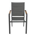 Chaise de jardin en aluminium et textilène avec accoudoirs - Lot de 2