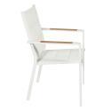 Chaise de jardin en aluminium et textilène avec accoudoirs - Lot de 2