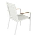 Chaise de jardin en aluminium et textilène avec accoudoirs - Lot de 2