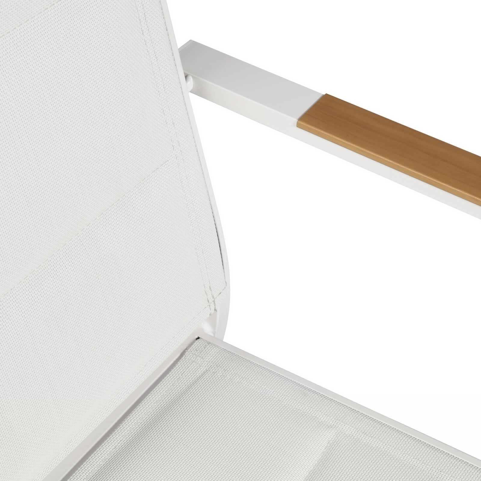 Chaise de jardin en aluminium et textilène avec accoudoirs - Lot de 2