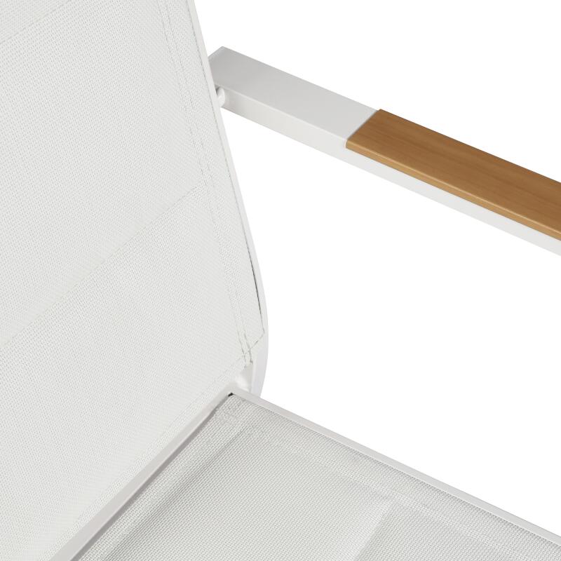 Chaise de jardin en aluminium et textilène avec accoudoirs - Lot de 2