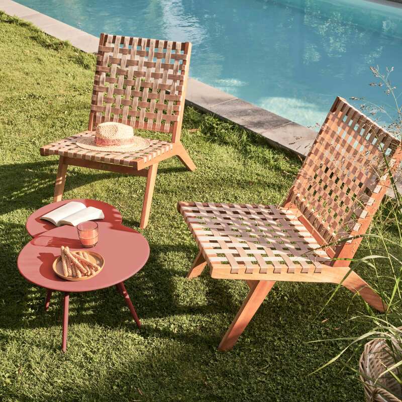 Tables gigognes de jardin rondes Ø50 x 34 cm et Ø40 x 29,5 cm (2/6)