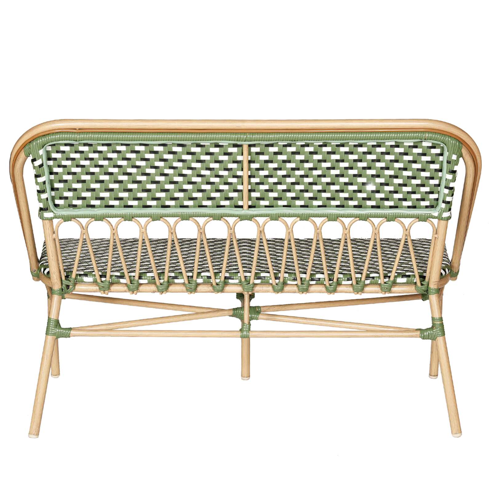 Banc de jardin en alumunium et rotin synthétique 