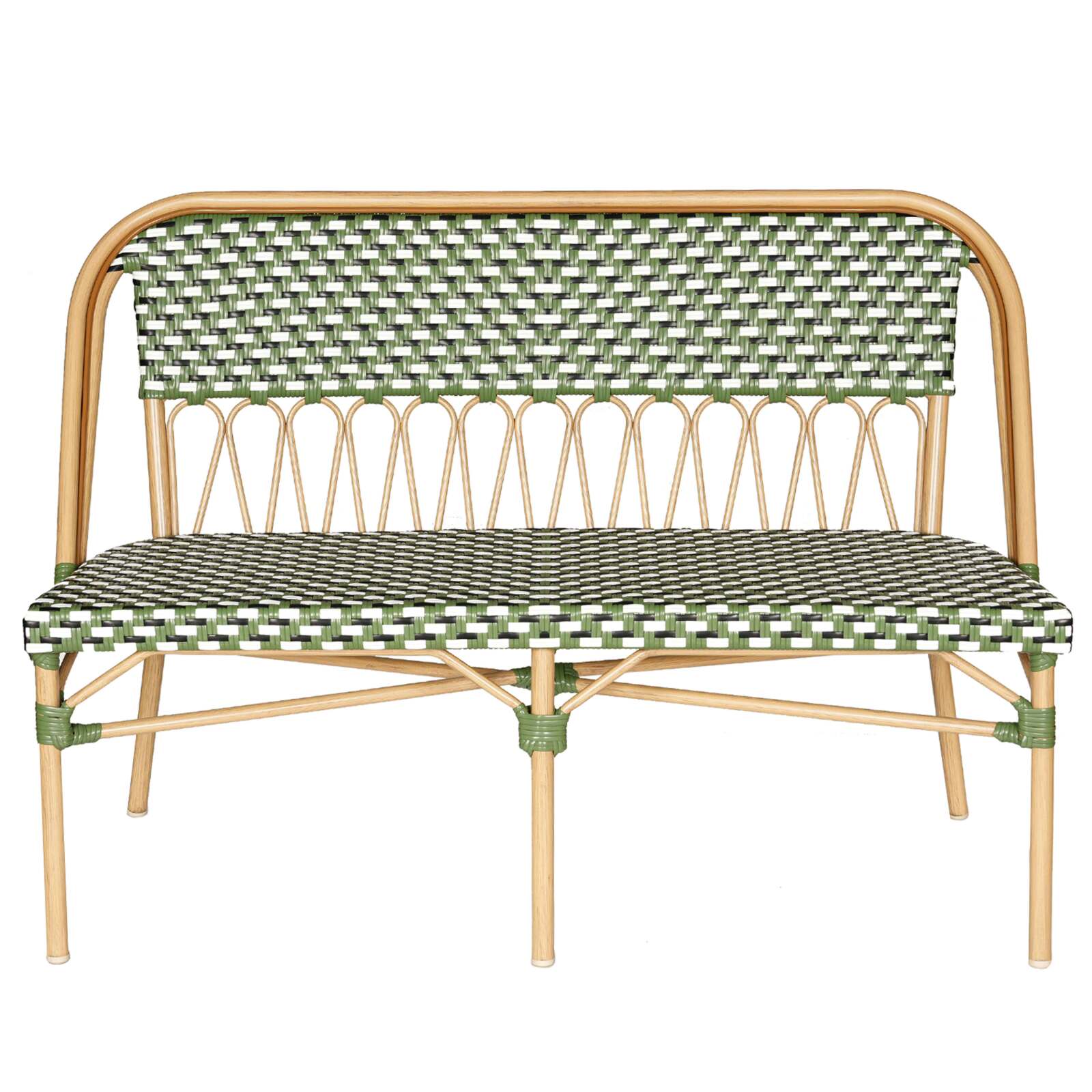 Banc de jardin en alumunium et rotin synthétique  Banc de jardin en alumunium et rotin synthétique