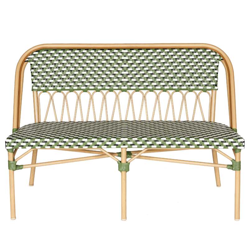 Banc de jardin en alumunium et rotin synthétique 