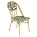 Chaise de jardin style bistrot parisien en aluminium et rotin synthétique