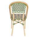 Chaise de jardin style bistrot parisien en aluminium et rotin synthétique