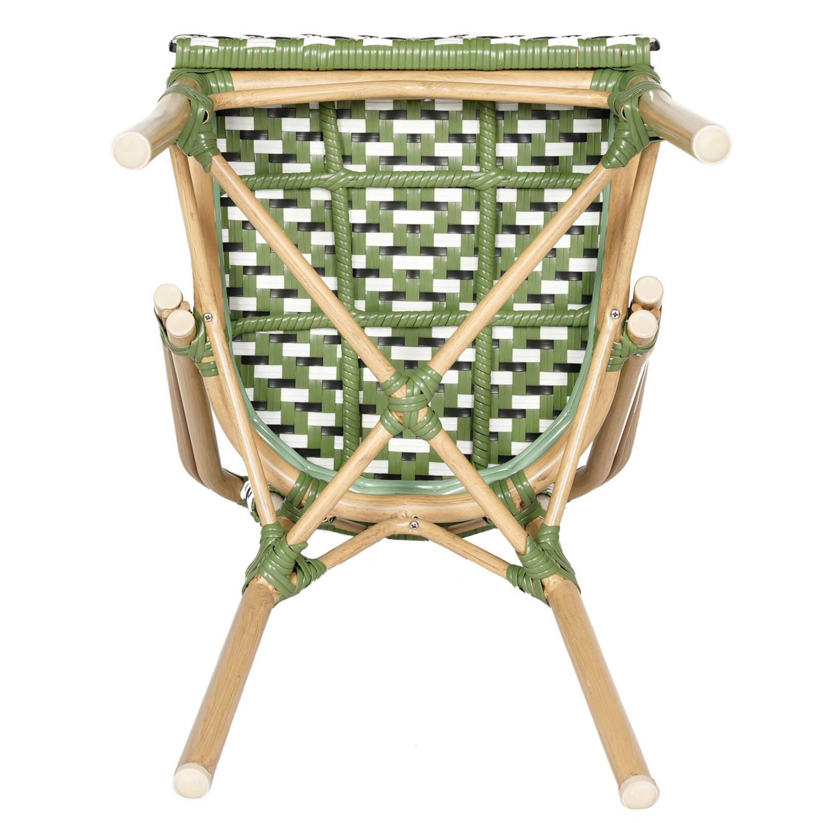 Chaise de jardin style bistrot parisien en aluminium et rotin synthétique