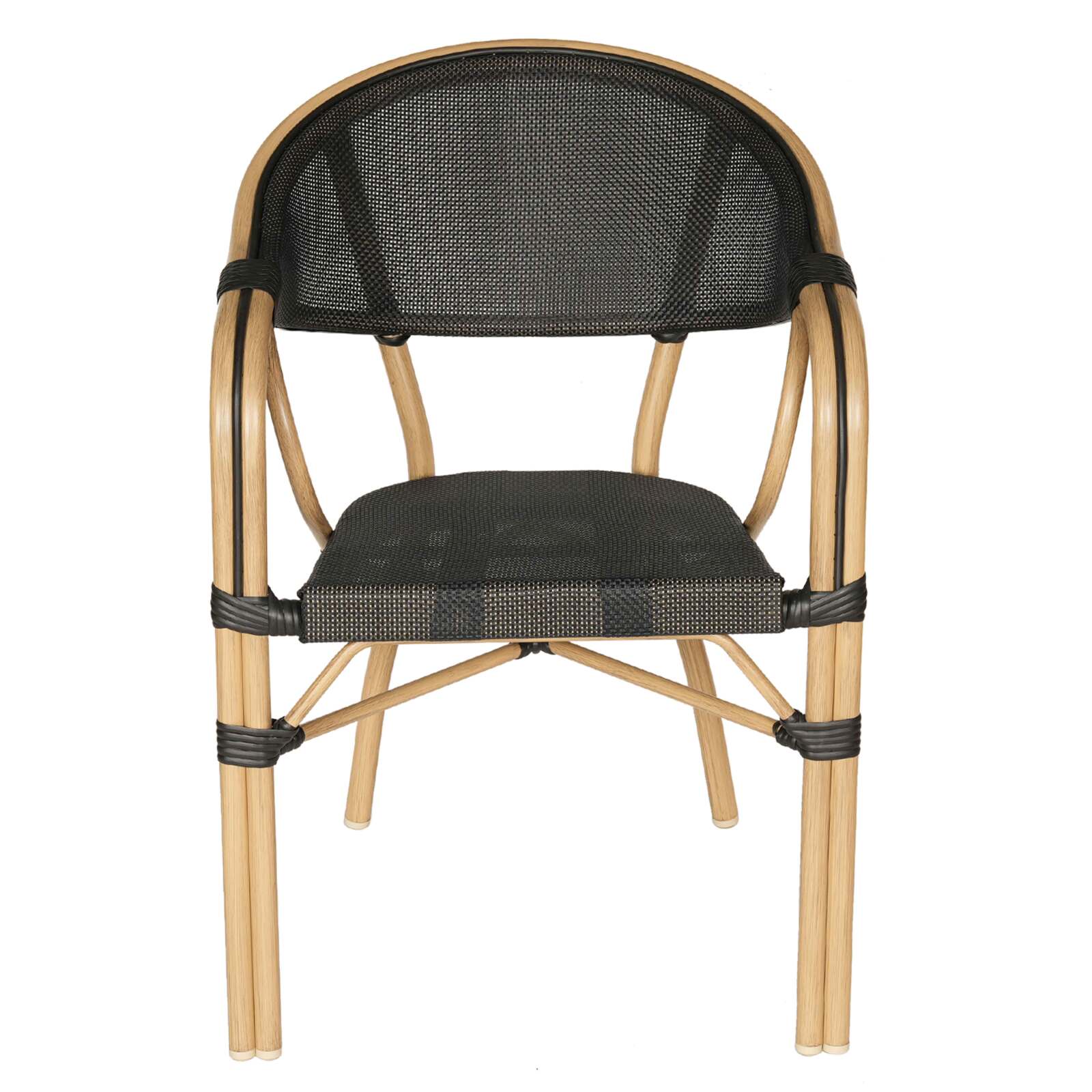 Chaise de jardin style bistrot parisien en aluminium et rotin synthétique