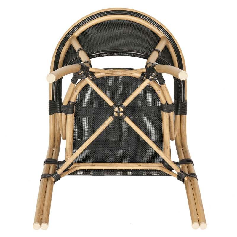 Chaise de jardin style bistrot parisien en aluminium et rotin synthétique (5/6)